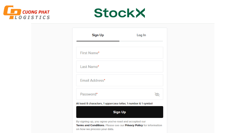 Order giày trên Stockx