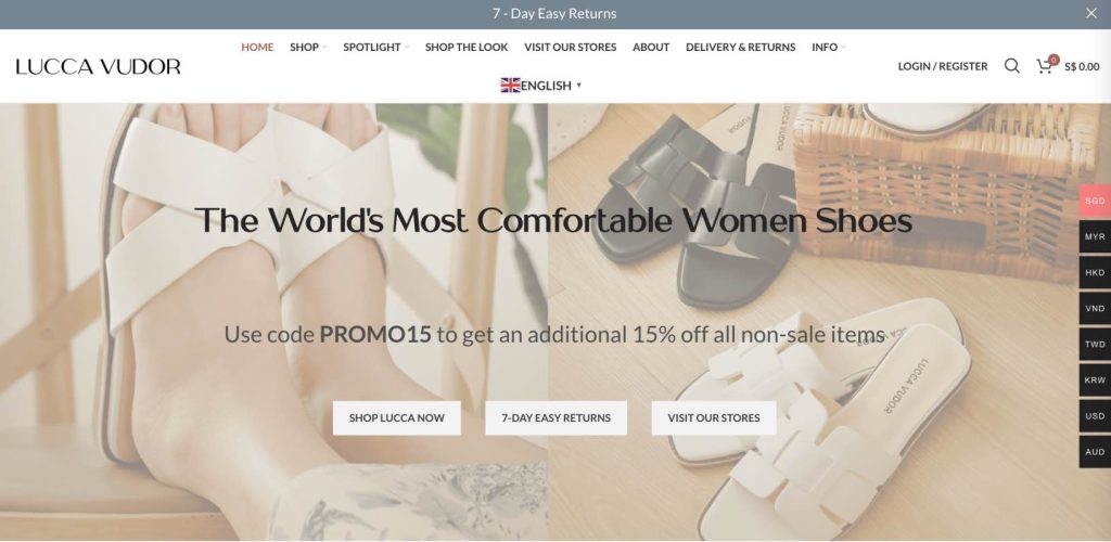 Order Giày Lucca Vudor Singapore 10 ngày